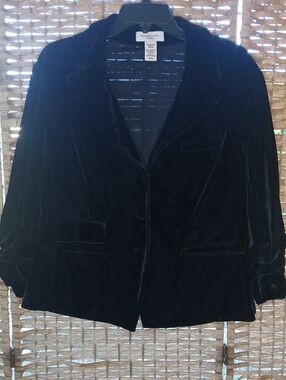 Covington Black Velvet Blazer Jacket